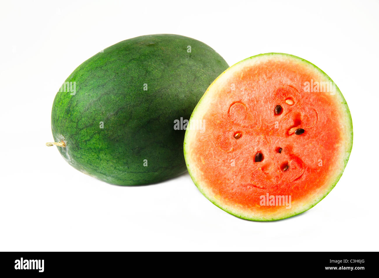 Wassermelone auf weißem Hintergrund Stockfoto