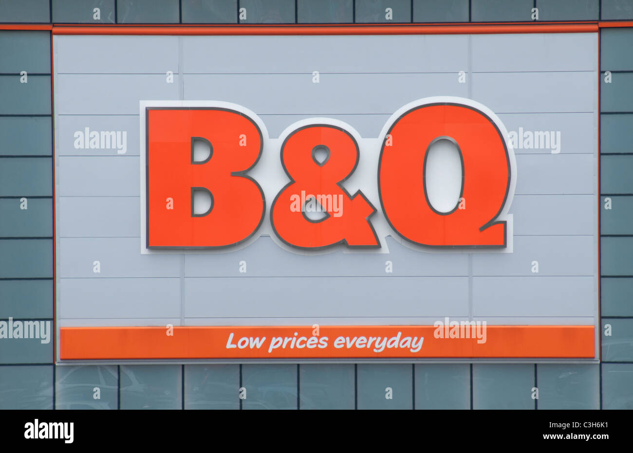 B & Q-Zeichen Stockfoto