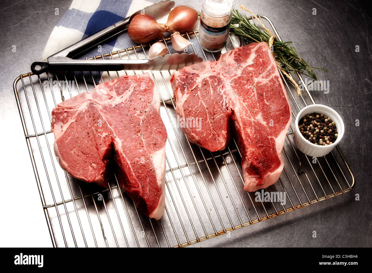Rohe Steaks Stockfoto