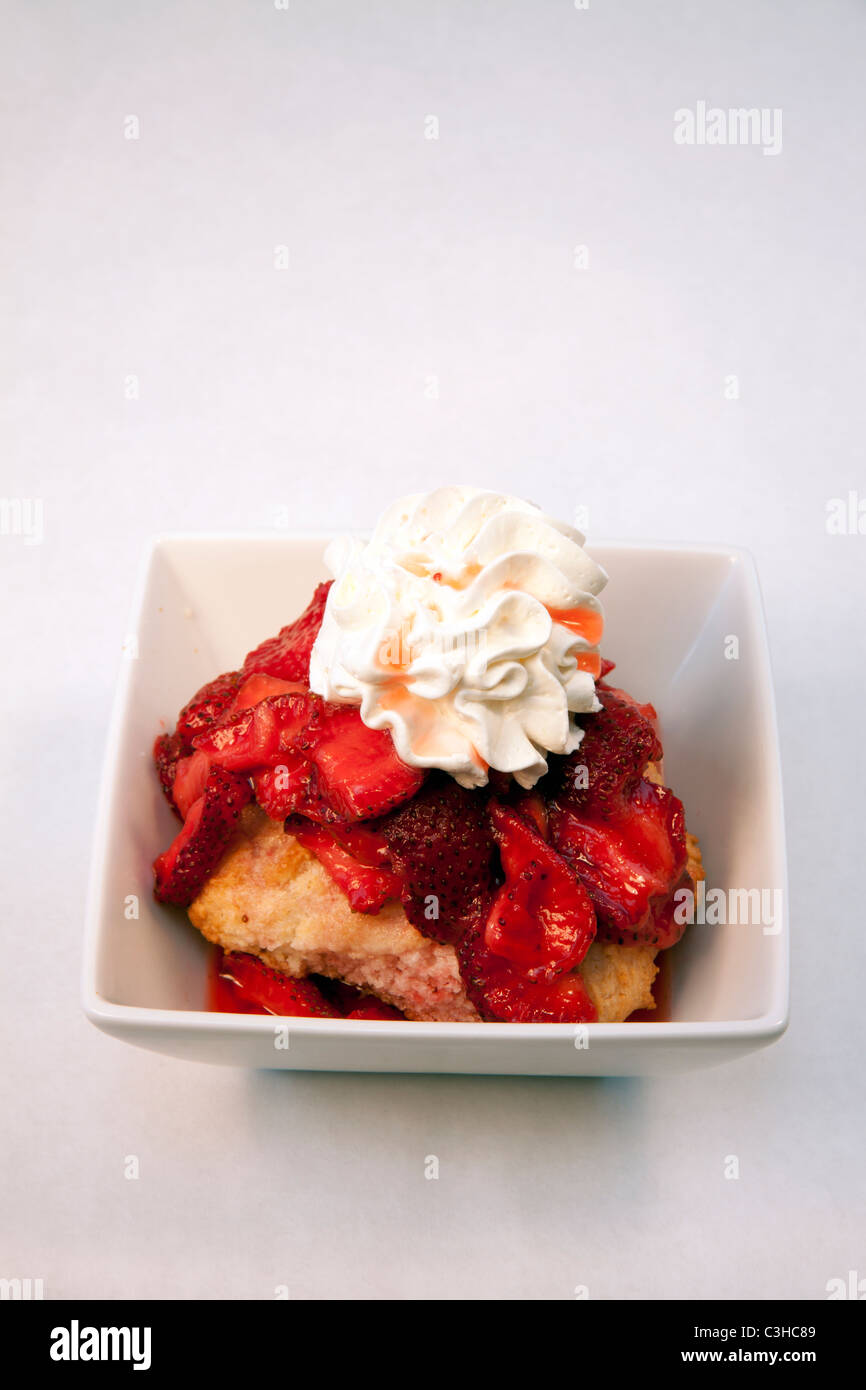 Erdbeer mit gepeitschter Creme USA Stockfoto