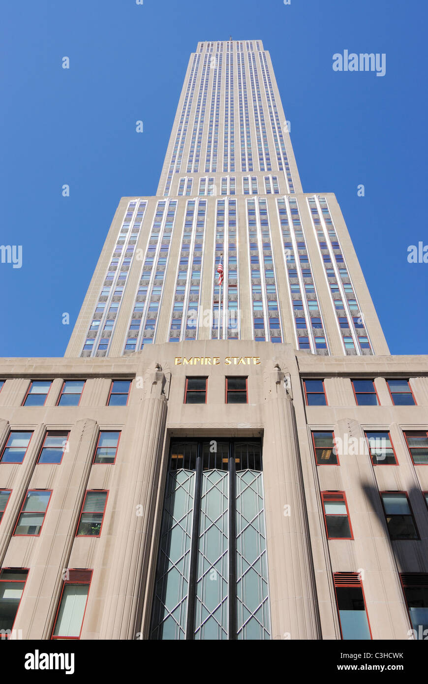 Das Wahrzeichen Empire State Building in New York City. Stockfoto