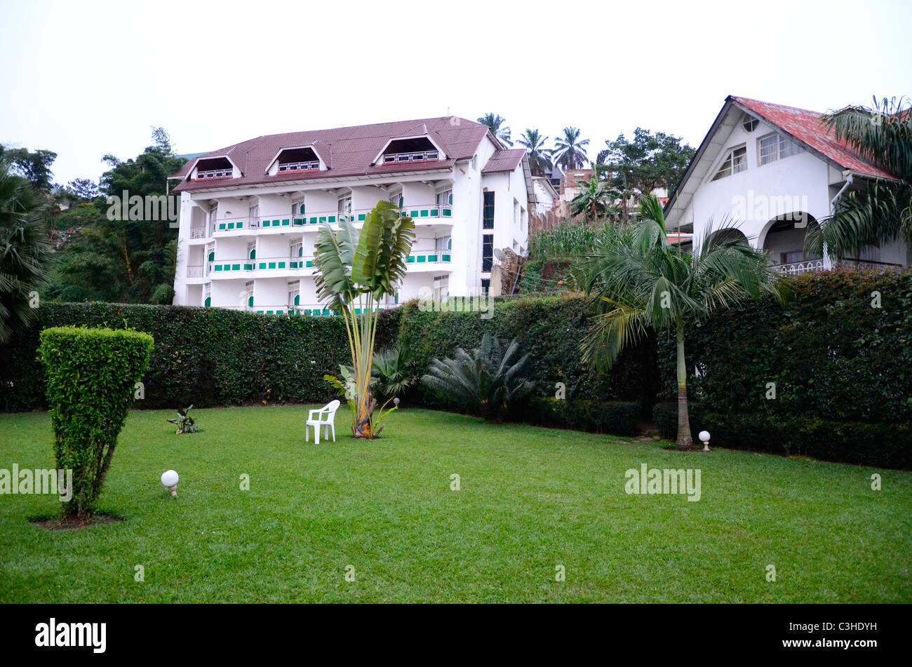 Hotel De La Roche am Kivu-See in der Stadt Bukavu, Osten der Demokratischen Republik Kongo im Januar 2011. Stockfoto