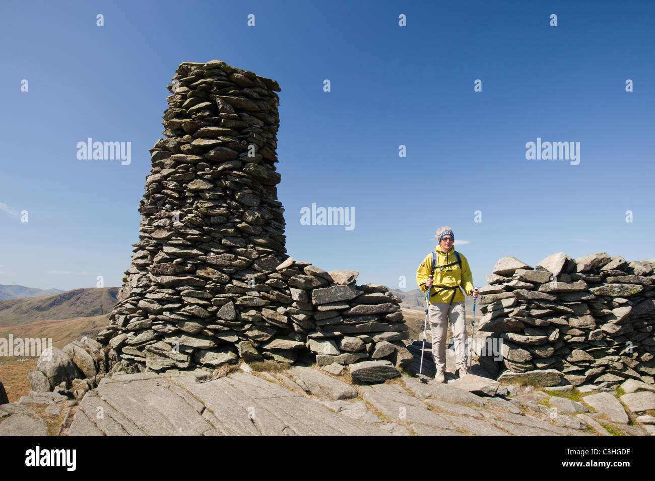 Thornthwaite Leuchtfeuer über Kentmere in Lake District, Cumbria, England. Stockfoto