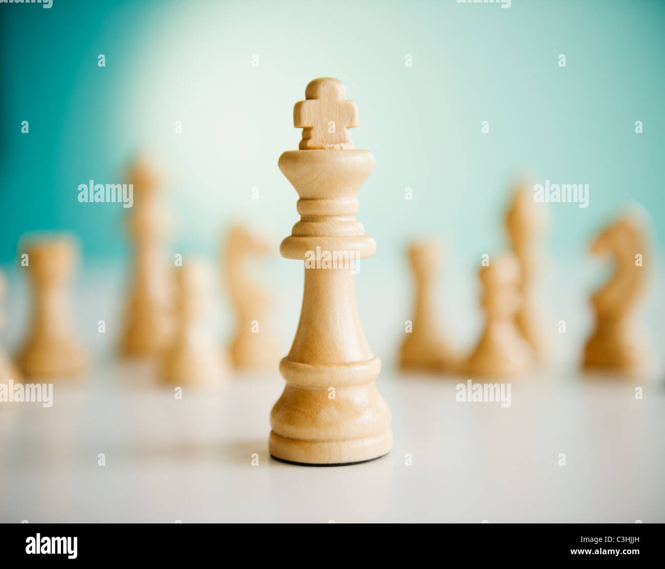 Studioaufnahme des Königs Schachfigur Stockfoto