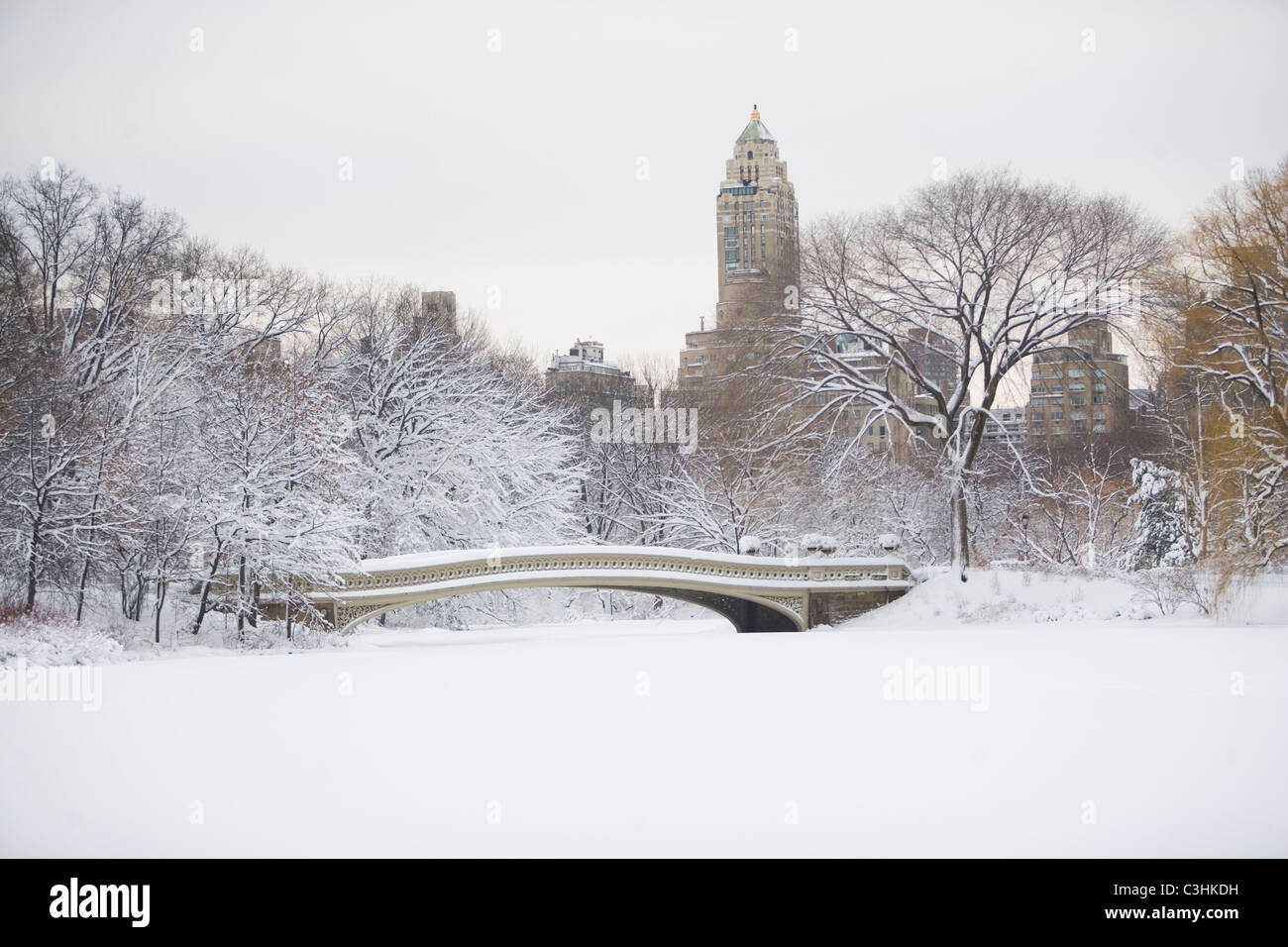 USA, New York City, Central Park im winter Stockfoto