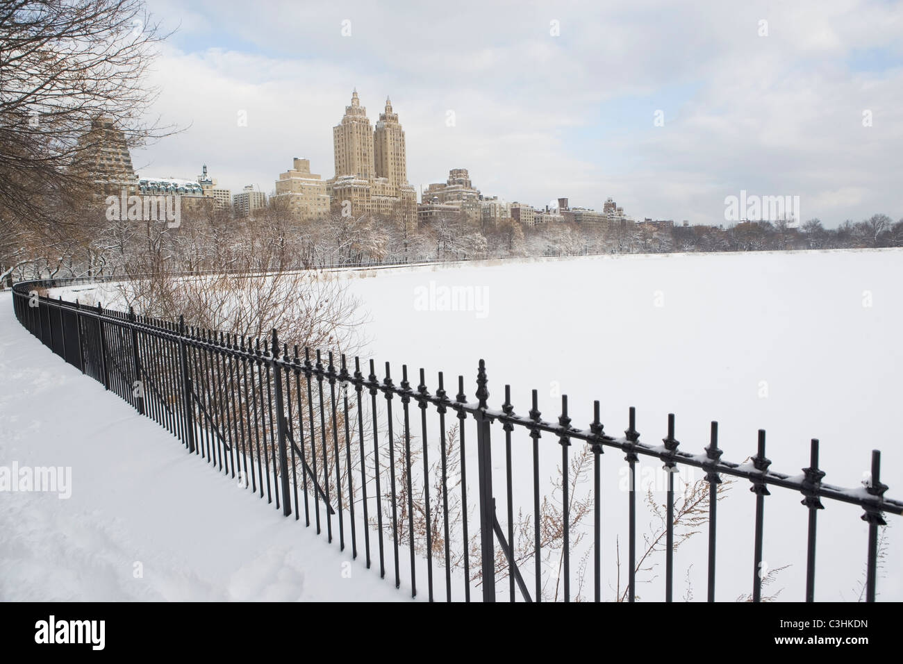 USA, New York City, Central Park im winter Stockfoto