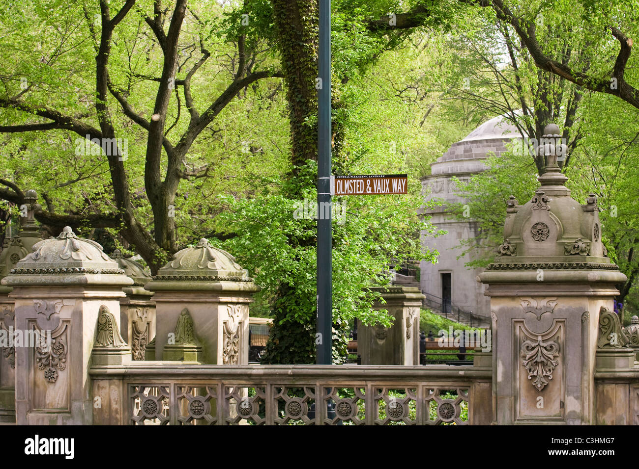 Olmsted & Vaux Einbahnstraße anmelden Bethesda Terrasse im Central Park in New York City. Stockfoto