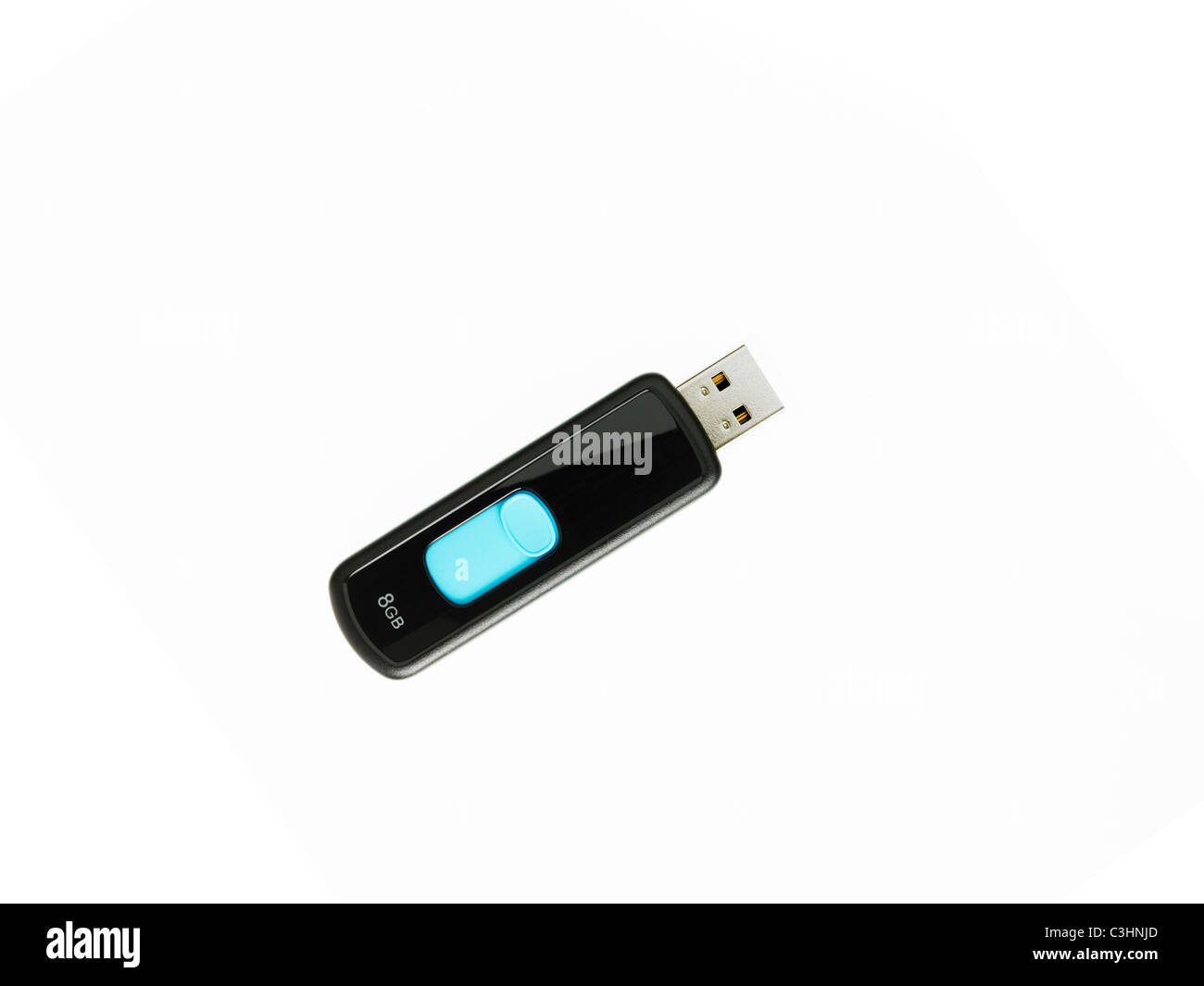 USB-Stick auf weißem Hintergrund Stockfoto