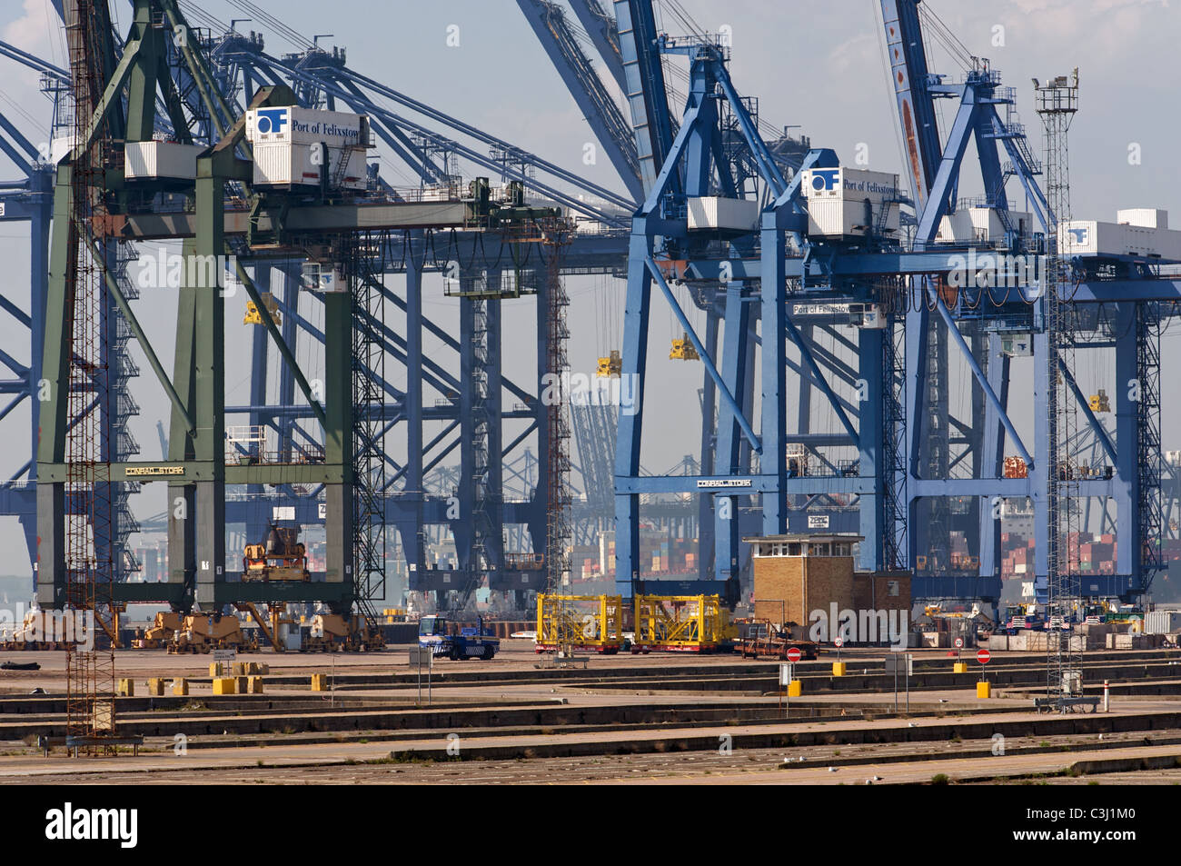 Kai Krane, Hafen von Felixstowe, Suffolk, UK. Stockfoto