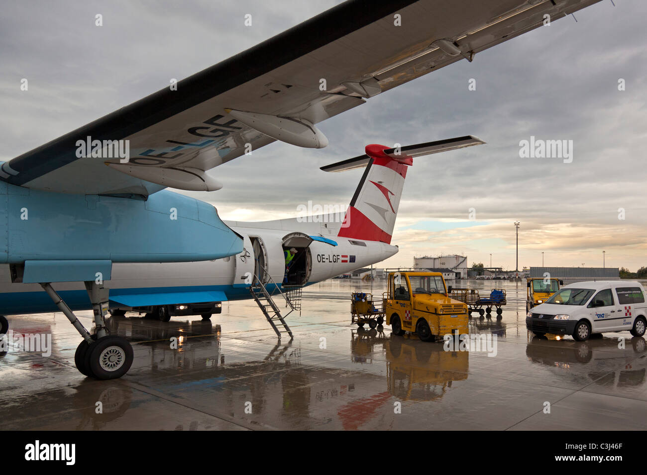 Austrian Airlines am Flughafen Wien, Österreich Stockfoto