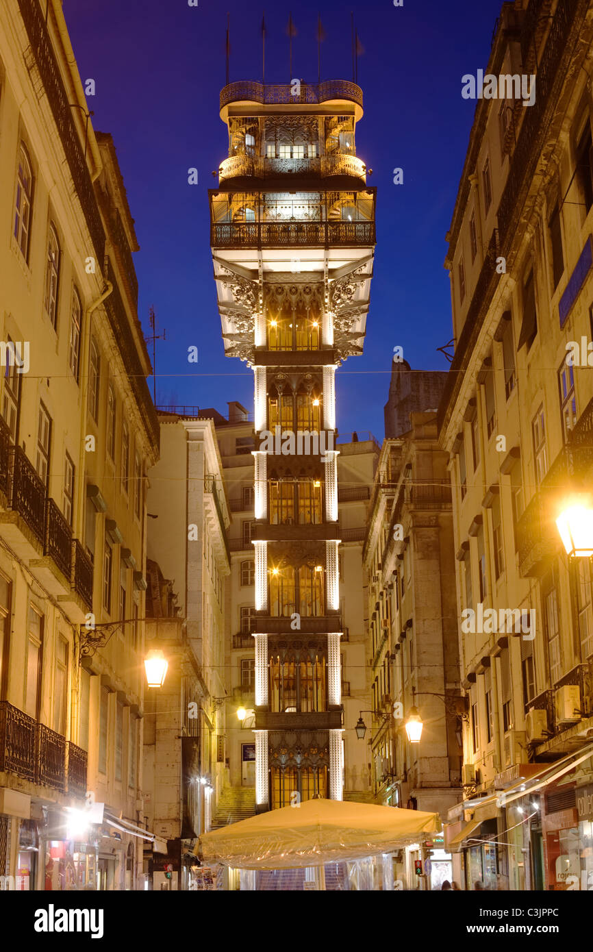 Santa Justa Aufzug, Lissabon, Portugal Stockfoto