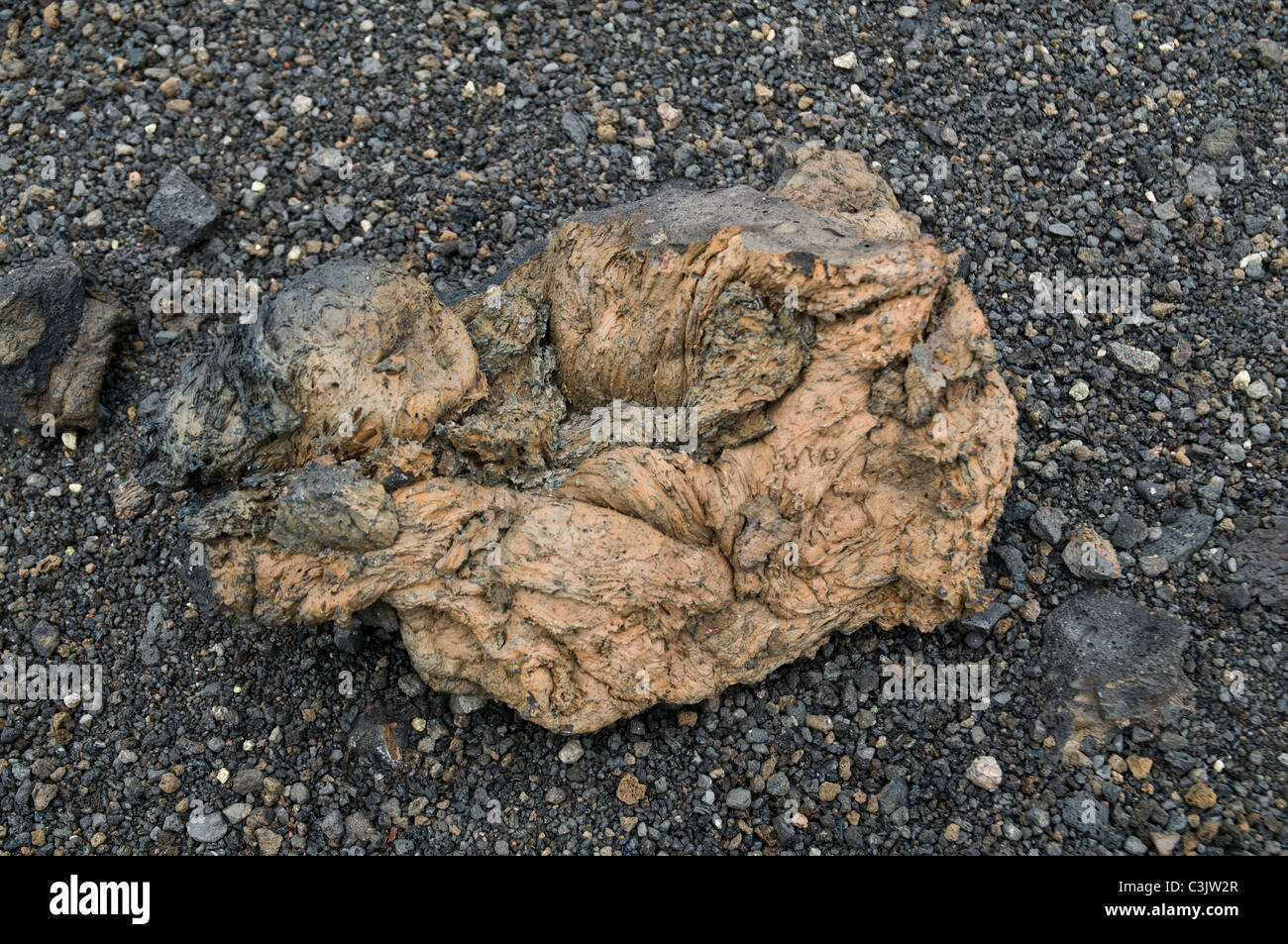 dh Vulkan LANZAROTE fusiformis Lava Bombe vulkanischer lava Stockfoto