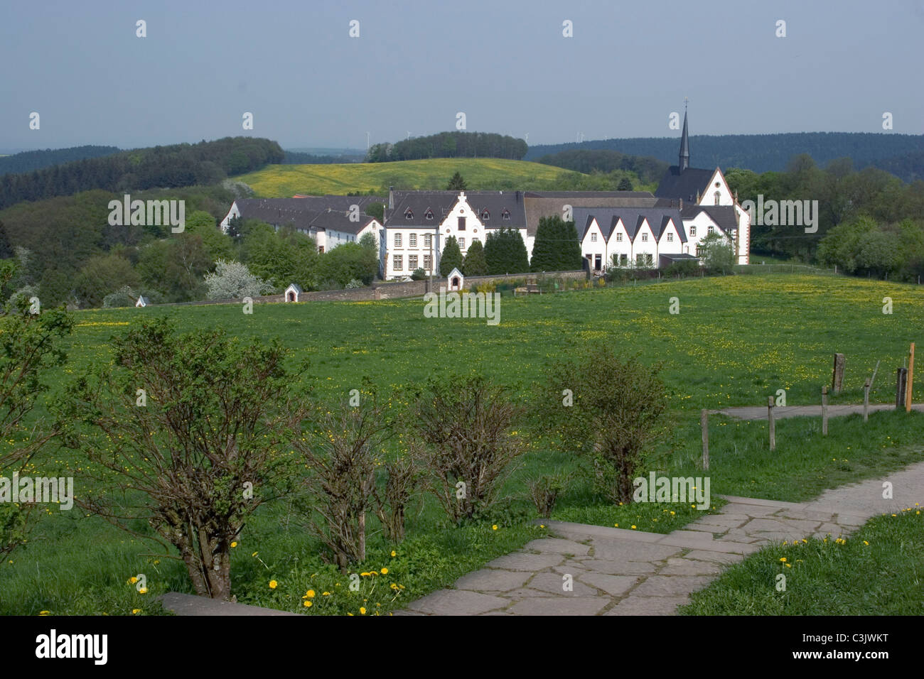 Eifel, Deutschland, typisches Haus und Landschaft Stockfoto