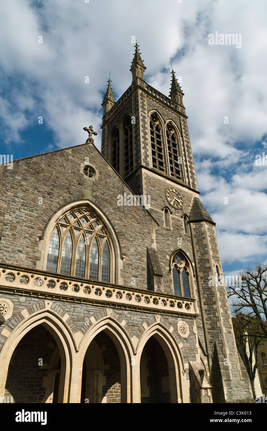 dh WHITELADIES STRASSE BRISTOL Tyndale Baptist Kirche Fassade und Glockenturm großbritannien Stockfoto