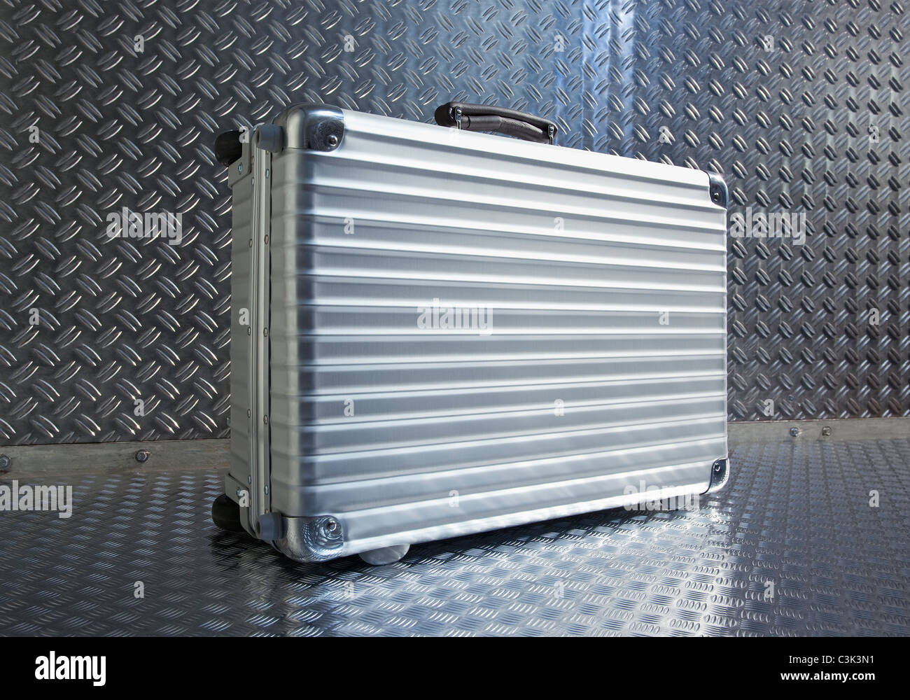 Aluminium-Gehäuse, Nahaufnahme Stockfoto