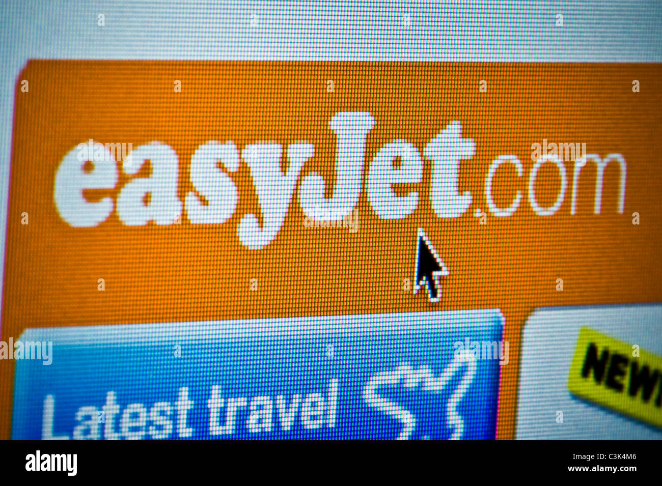 Nahaufnahme von der EasyJet-Logo, wie auf ihrer Website zu sehen. (Nur zur redaktionellen Verwendung: print, TV, e-Book und redaktionelle Webseite). Stockfoto