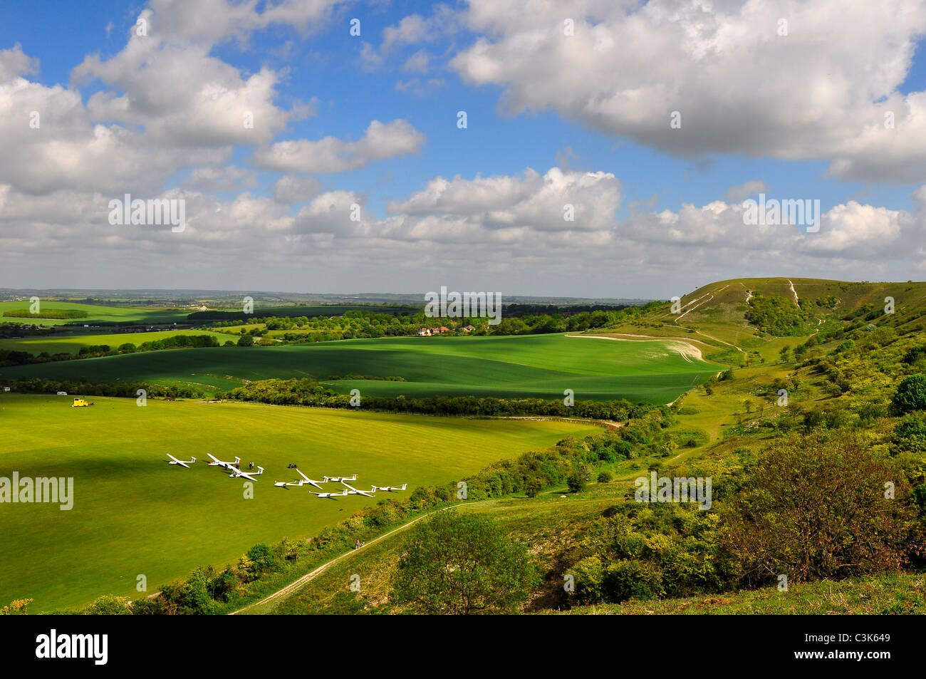 Dunstable Downs & London Gliding Club in Bedfordshire Stockfoto