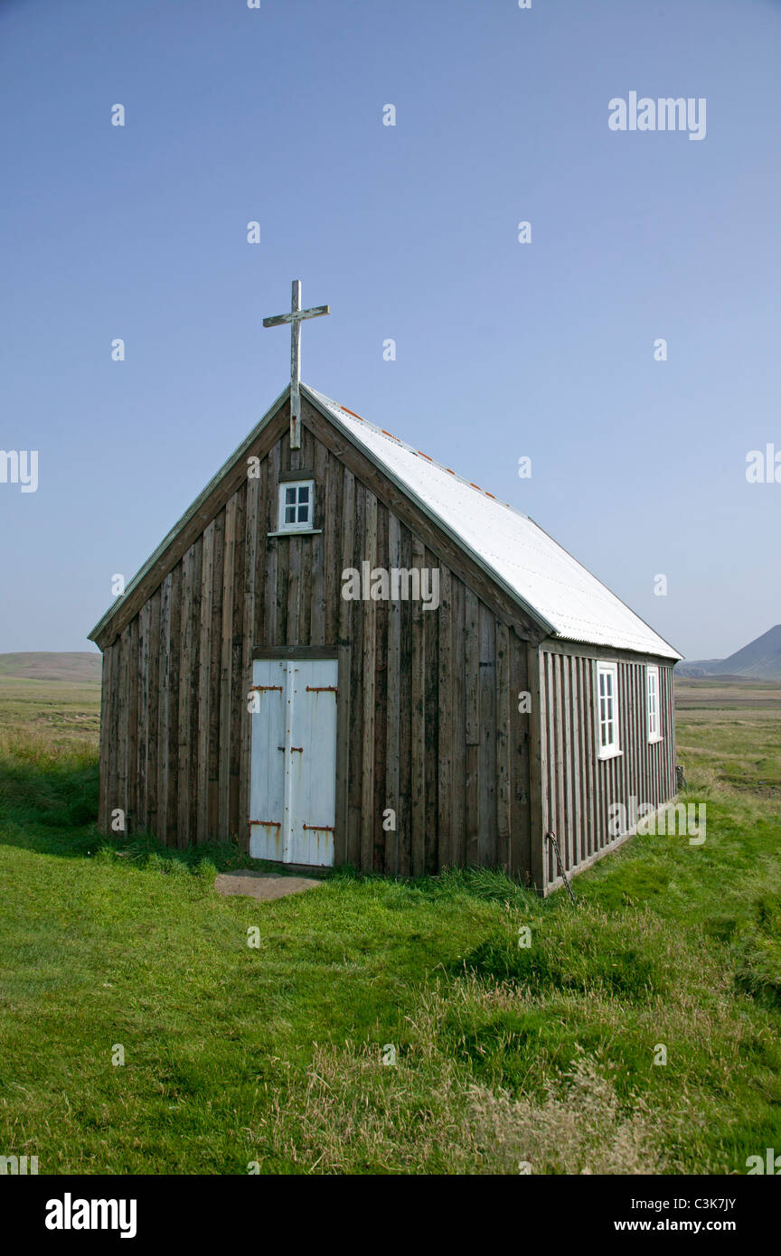 kleine Kirche in Island Stockfoto