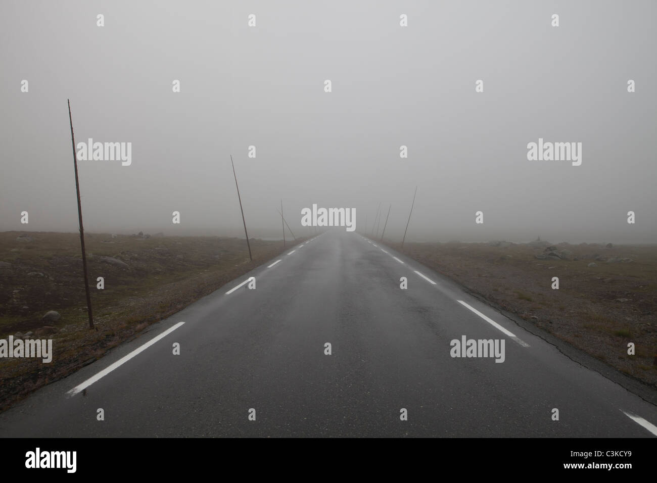 Weg im Nebel Stockfoto