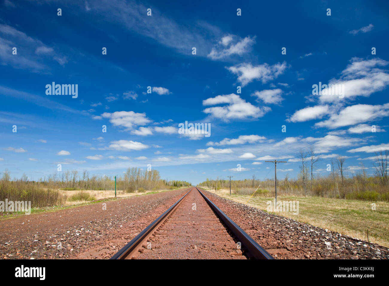 Blick auf Bahngleisen Stockfoto