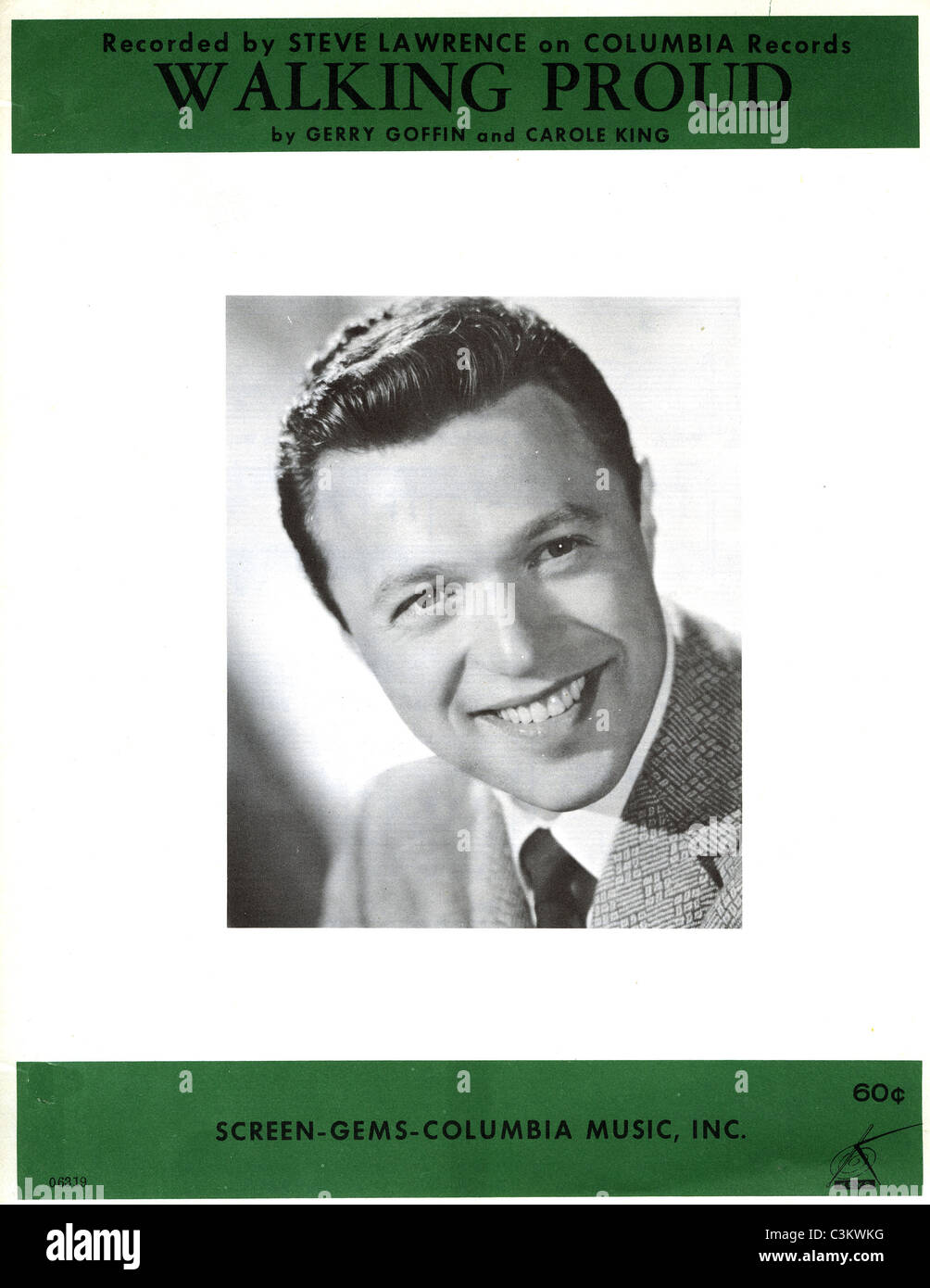 STEVE LAWRENCE U.S. Sänger und Schauspieler auf einem Notenblatt von 1963 Stockfoto