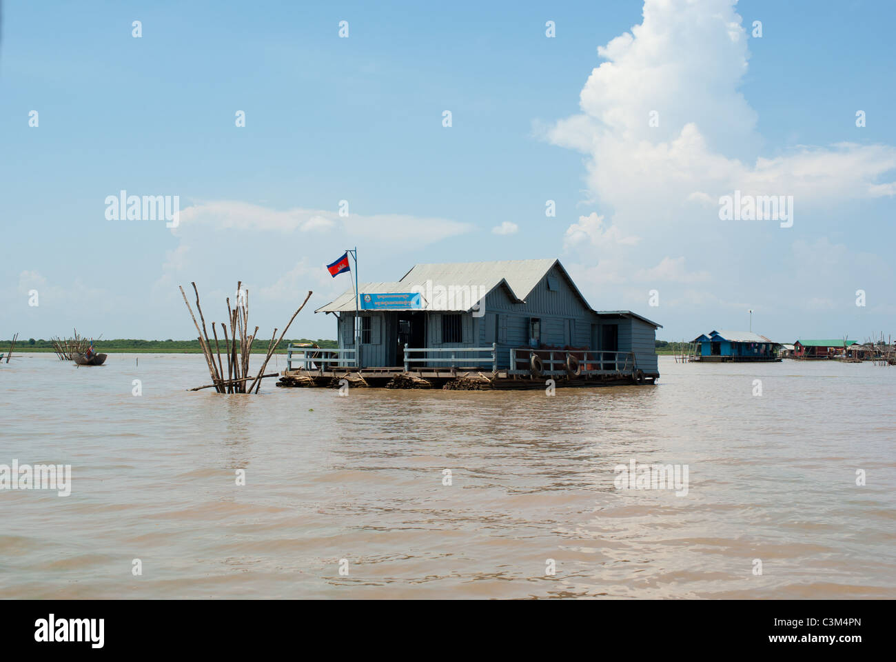 Schwimmendes Haus auf dem Tonle Sap See Siem Reap Kambodscha Stockfoto