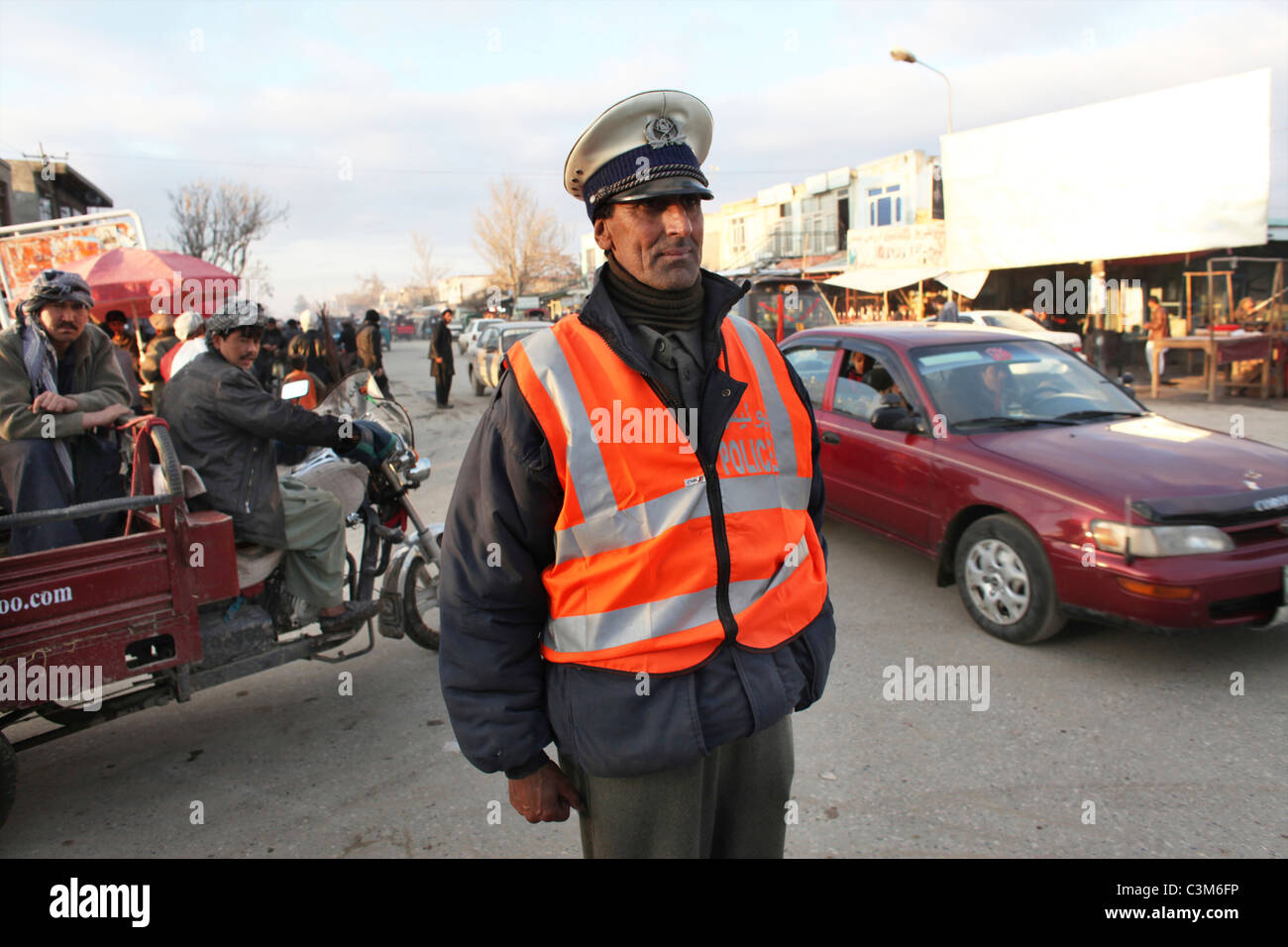 Polizisten bei der Arbeit in Kunduz, Afghanistan Stockfoto