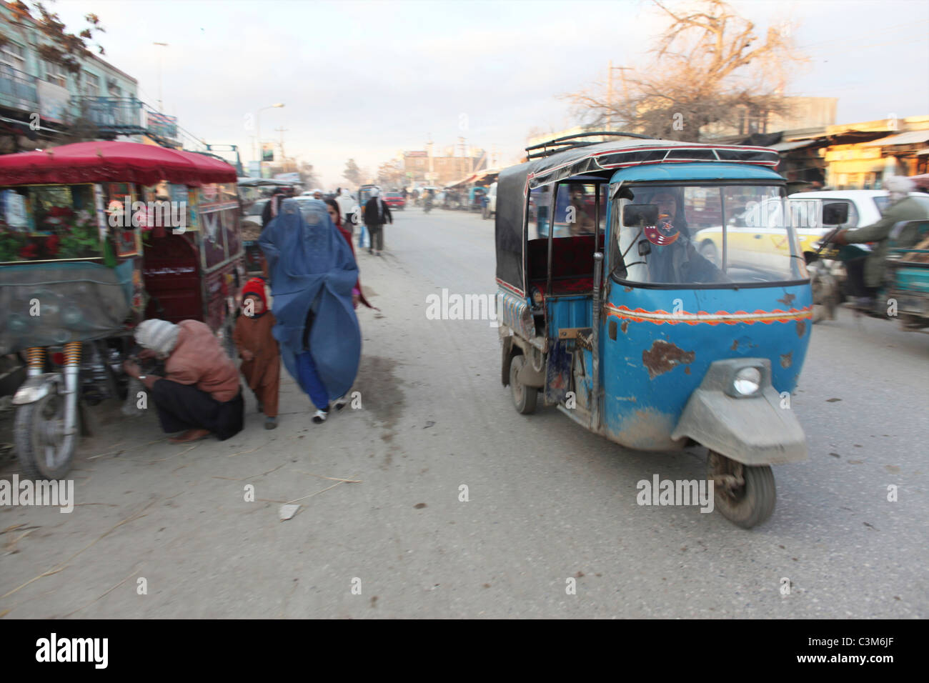 Alltag auf dem Markt in Kunduz Stockfoto