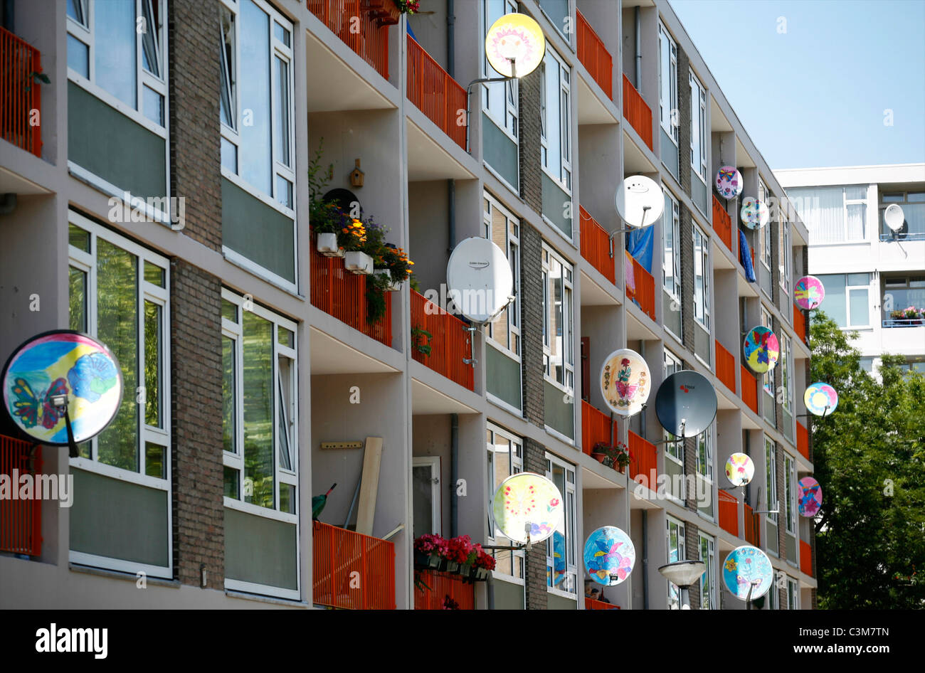 Wohnungen in Amsterdam Stockfoto