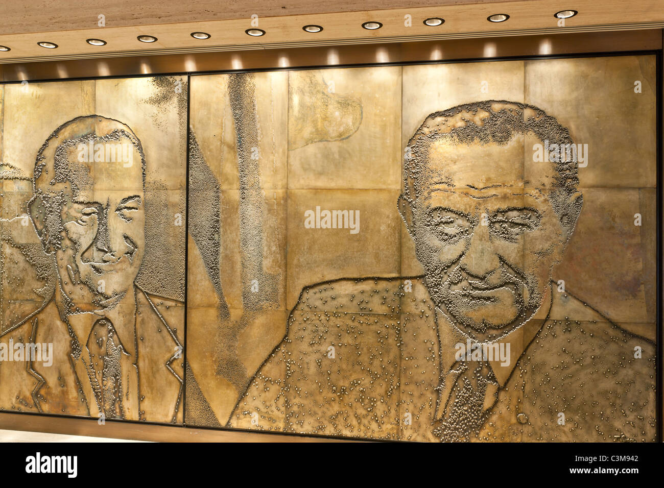 Geätzte Magnesium-Platten, die Great Hall, Präsident Lyndon Baines Johnson, Stockfoto