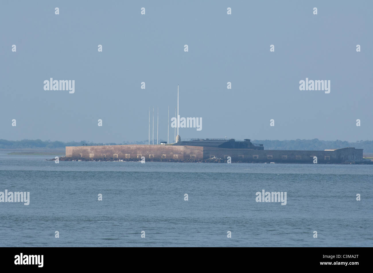 Charleston, South Carolina Fort Sumter Nationalmonument. Fort Aussicht von den Cooper River. Stockfoto