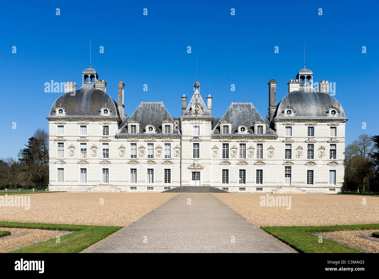 Die Südfassade des Chateau de Cheverny, Val de Loire, Touraine, Frankreich Stockfoto