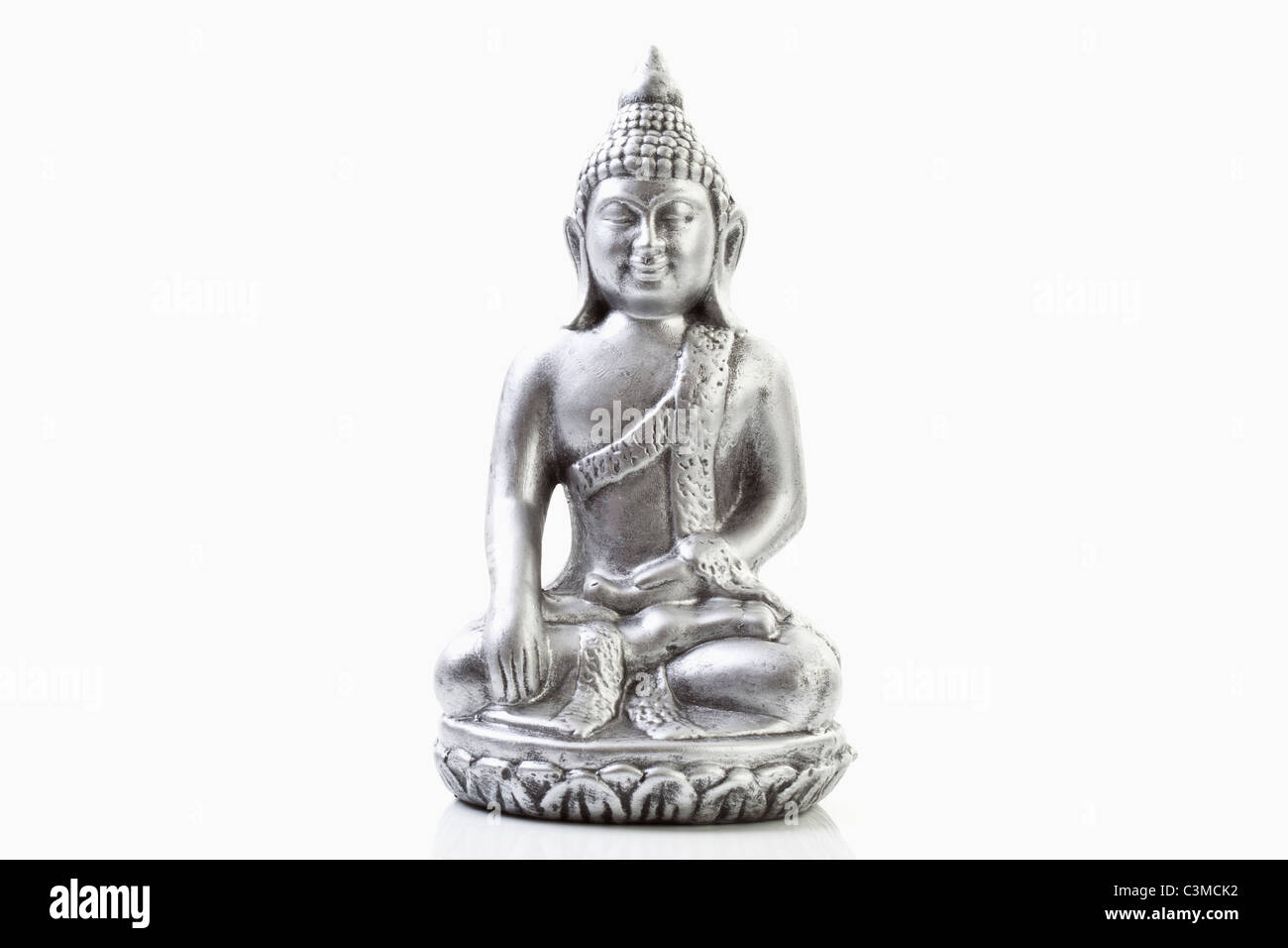 Metall-Buddha-Statue, Nahaufnahme Stockfoto