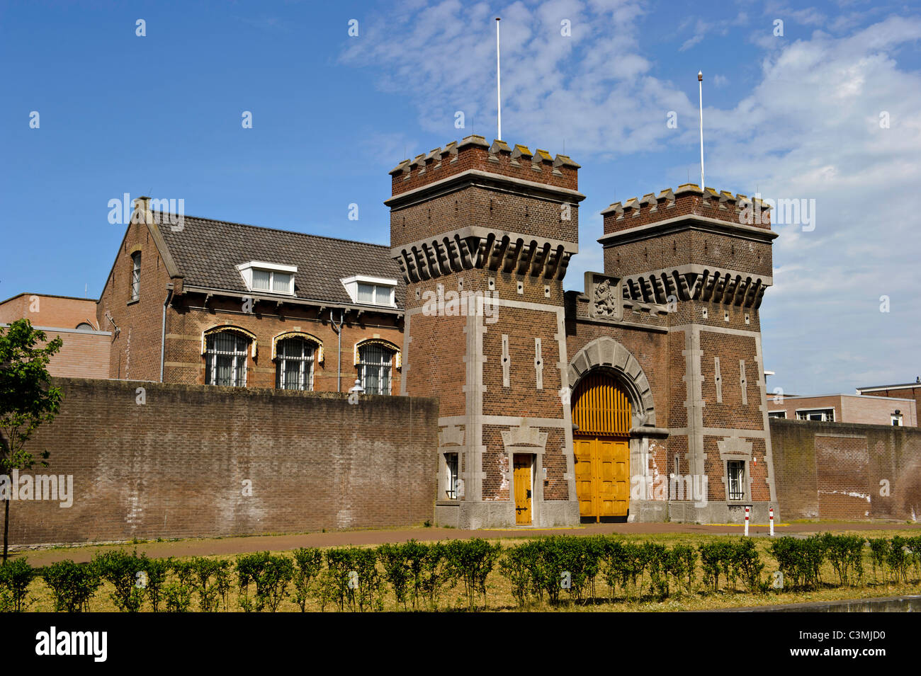 Im Osten gegenüber Eingang in das Gefängnis von Scheveningen, den Haag, Niederlande Stockfoto