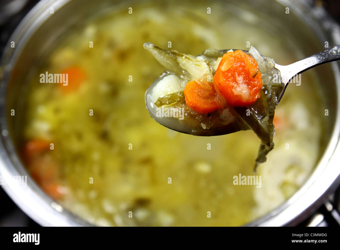 Lecker Gurken Suppe mit Gemüse Stockfoto