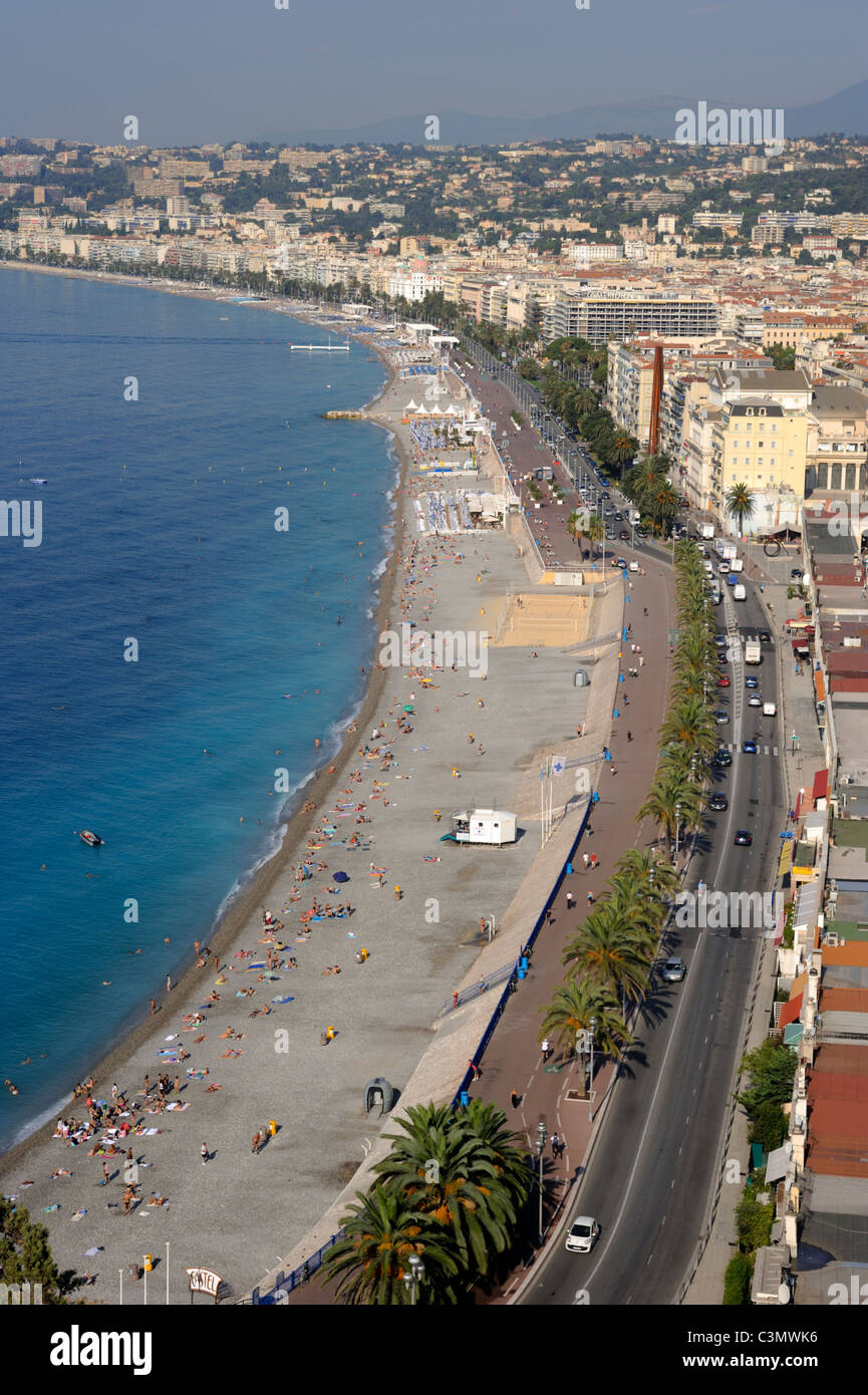 Frankreich, Nizza, Strand und Promenade des Anglais Stockfoto