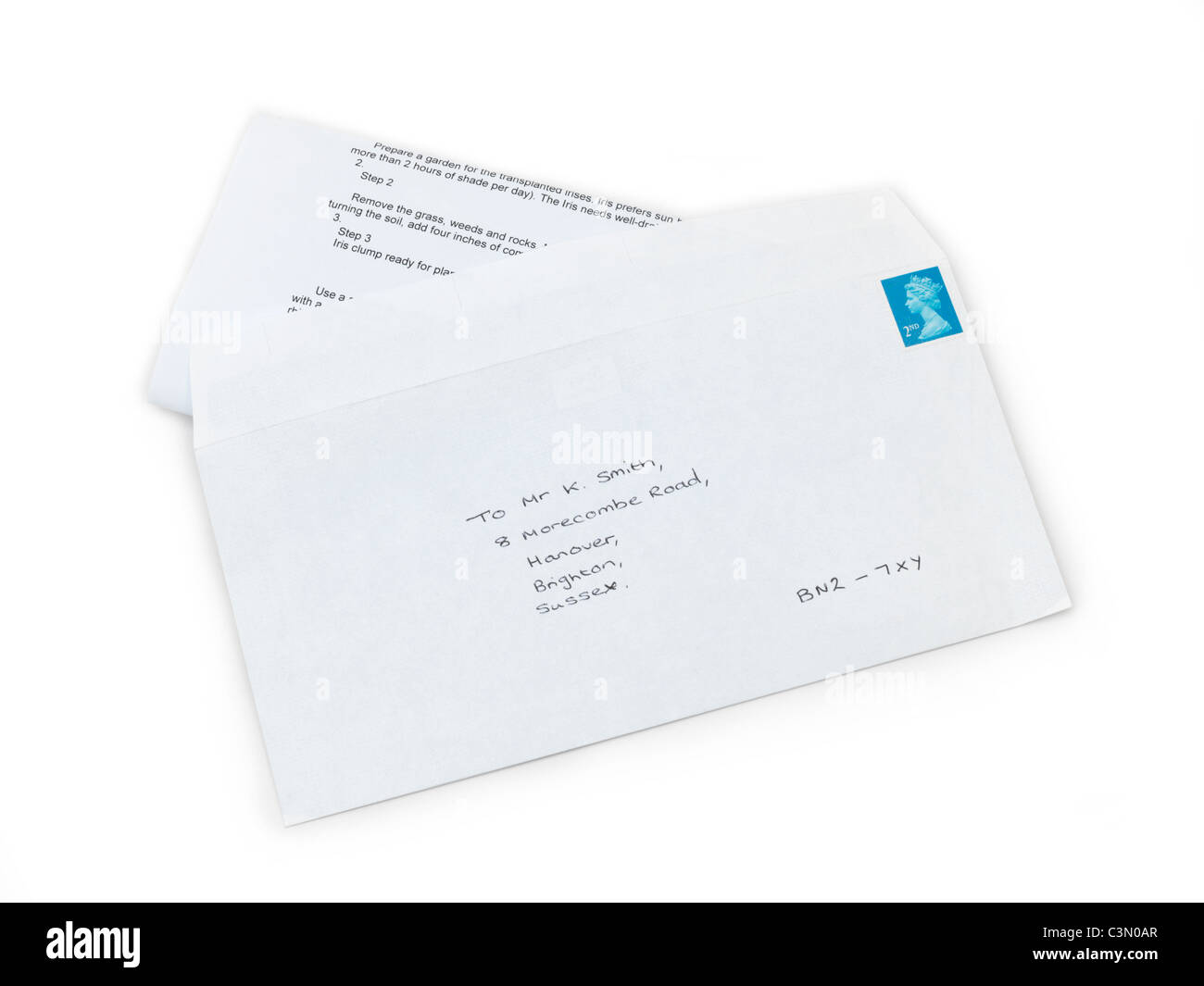Einen Brief In einem Umschlag mit einem Stempel Stockfoto