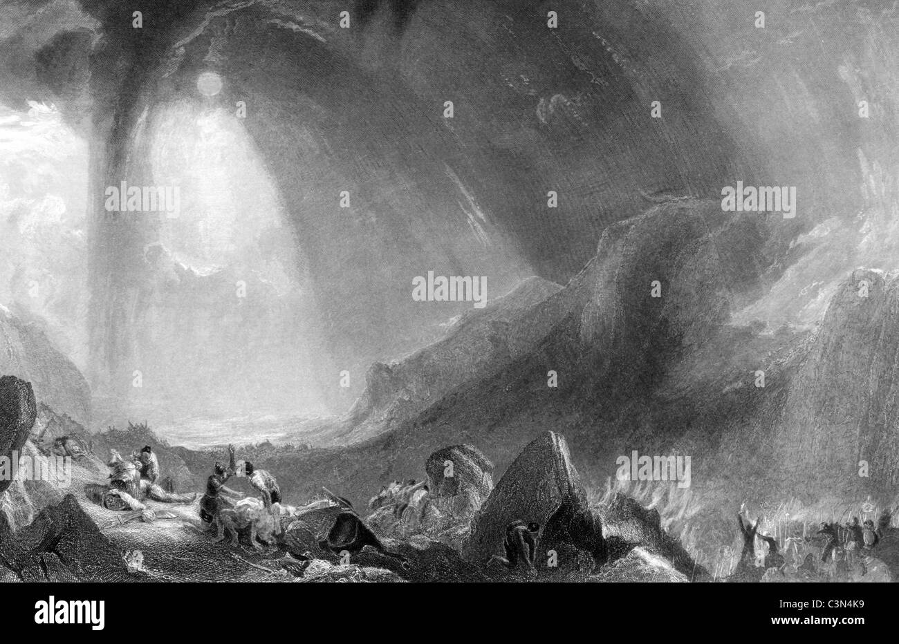 Hannibal die Alpen während des zweiten Punischen Krieges (218-202 v. Chr.) auf Gravur aus dem Jahr 1862. Stockfoto