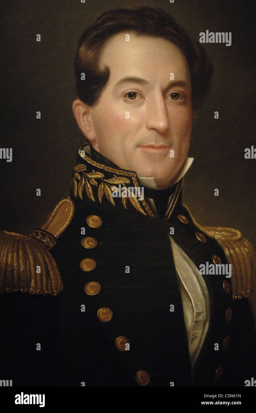 David Glasgow Farragut (1801-1870). Offizier der US Navy während des Bürgerkrieges. Porträt von William Swain (1803-1847), 1838. Stockfoto
