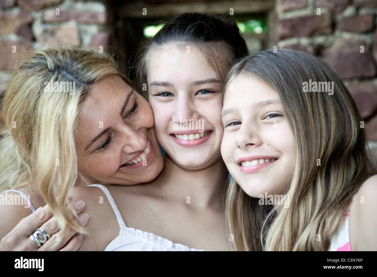 Mutter und Töchter portrait Stockfoto