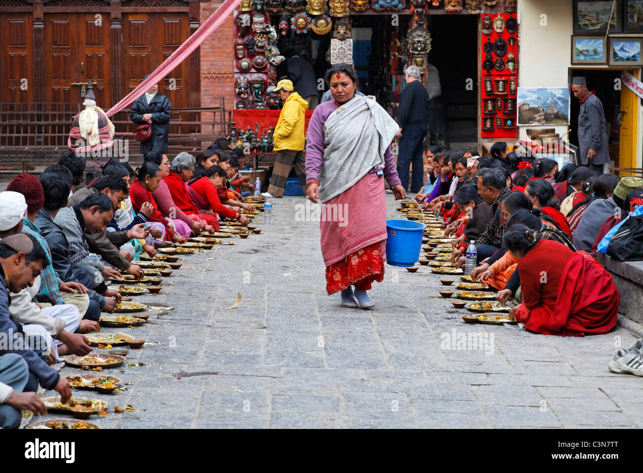 Nepal - Kathmandu - Swayambhunath, dem Affentempel - religiöses Fest Stockfoto