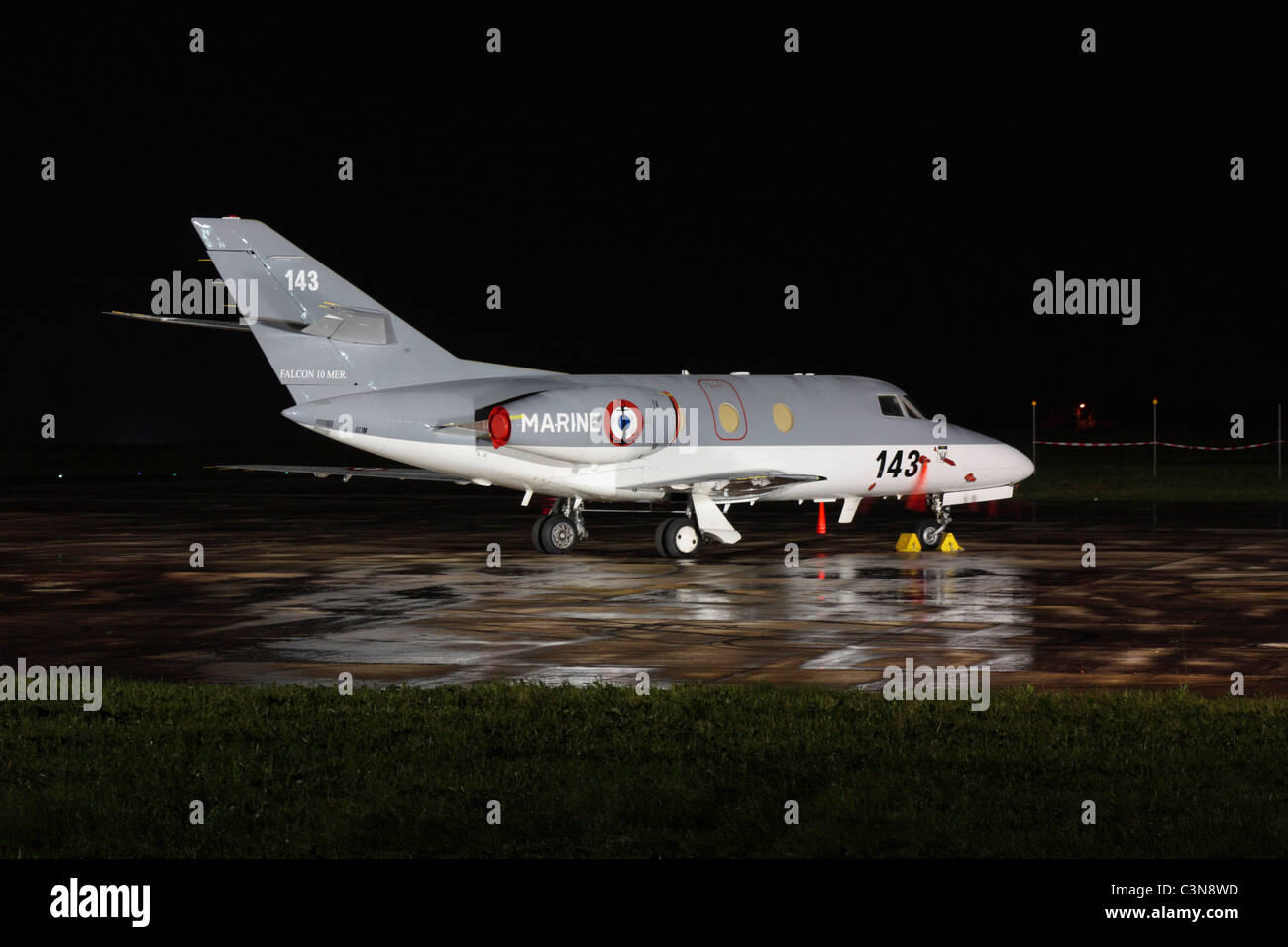Französische Marine Dassault Falcon 10 Düsenflugzeug Stockfoto