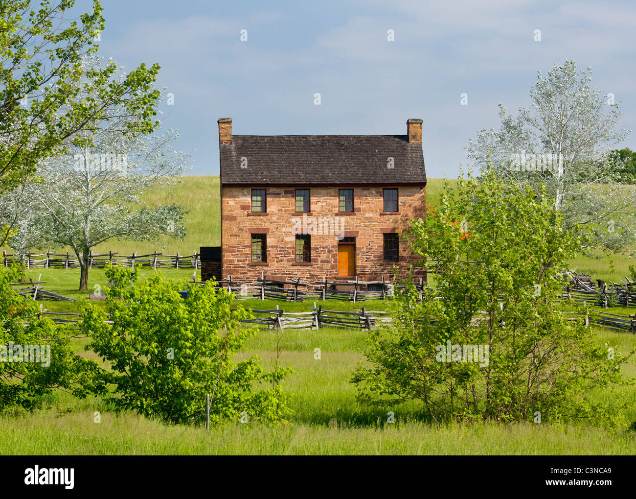 Das alte Steinhaus im Zentrum des Standortes Manassas Bürgerkrieg Schlachtfeld in der Nähe von Bull Run, Virginia, USA Stockfoto
