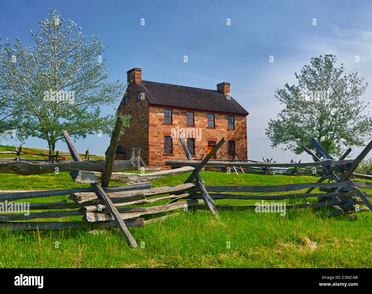 Das alte Steinhaus im Zentrum des Standortes Manassas Bürgerkrieg Schlachtfeld nahe am Bull Run Stockfoto