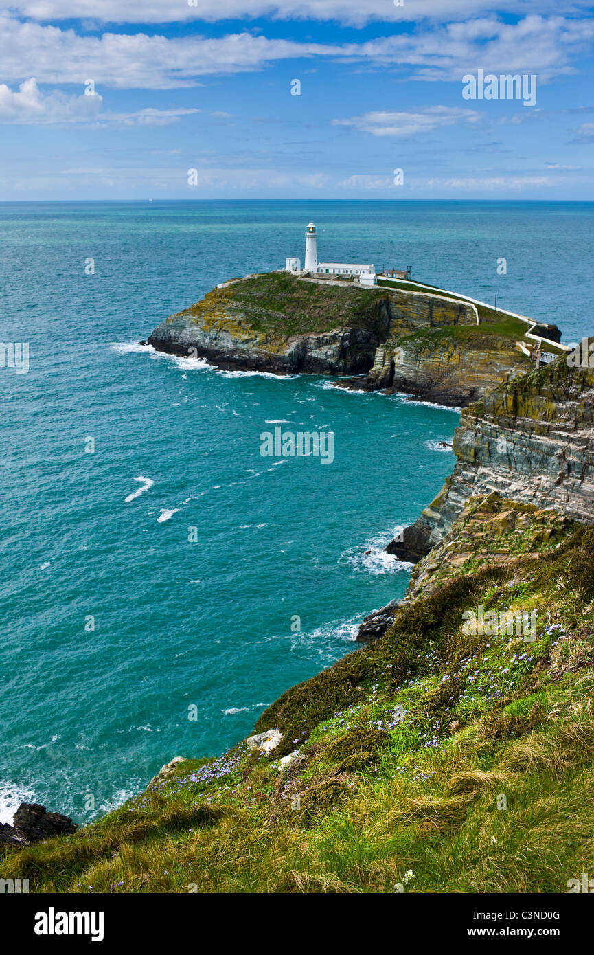 Süd-Stack (Walisisch: Ynys Lawd) Leuchtturm Stockfoto