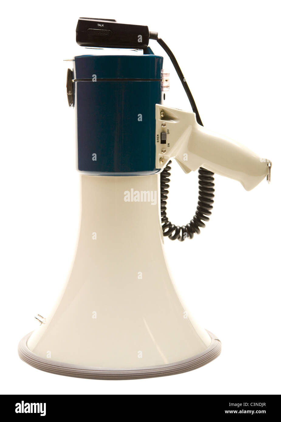 Megaphon, isoliert auf weiß Stockfoto