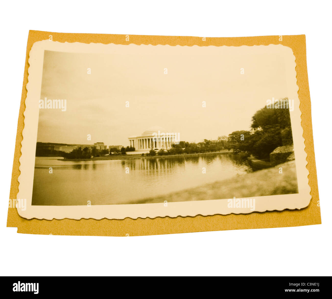 Ein altes Foto isoliert auf weiß Stockfoto