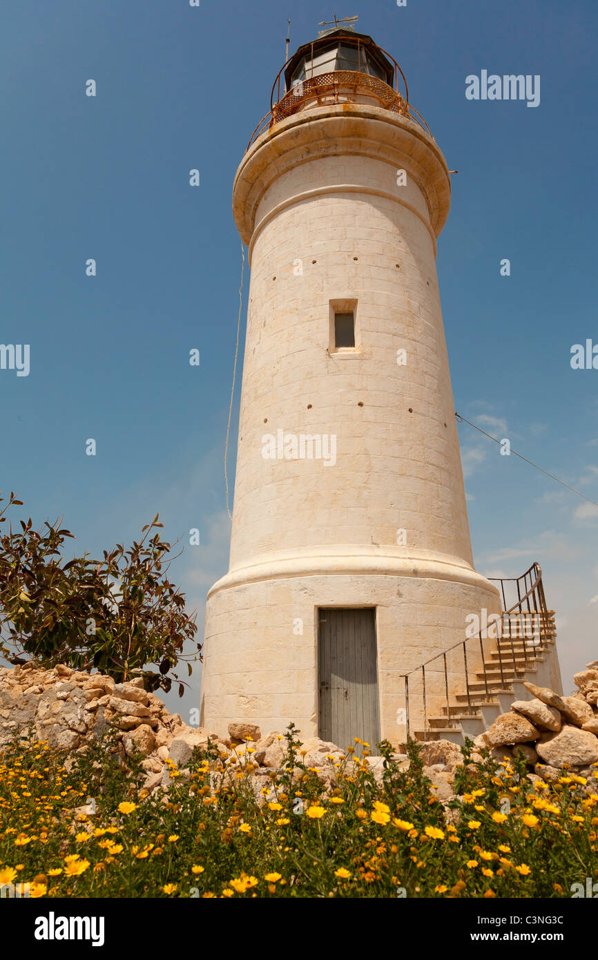 Leuchtturm von Paphos, Zypern Stockfoto