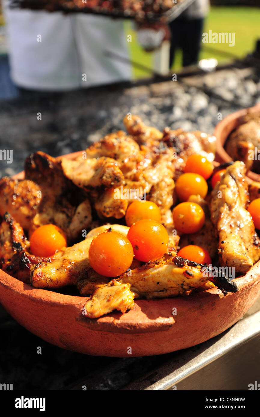 Afrika Naher Osten Ägypten ägyptischen Luxor - Essen - gegrilltes Fleisch und Gemüse Stockfoto
