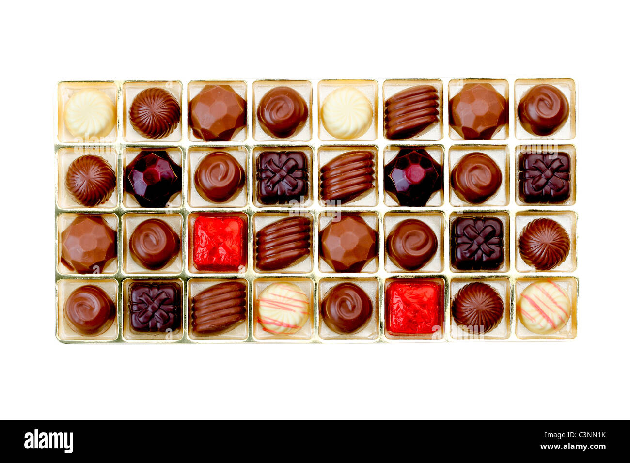 Süß und angenehm Pralinen in einer schönen box Stockfoto
